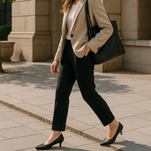 INDIGO BY CLARKS Sage Copper Comfort Heels - Women’s 9.5M Black Lizard Suede - Picture 2 of 10